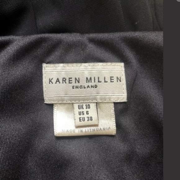 Karen Millen Corset Faux Leather Trim Dress US 6 - Picture 3 of 4